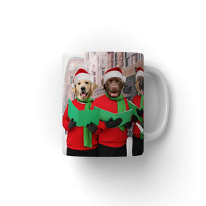 Christmas Cheer Choir: Custom Pet Coffee Mug - Paw & Glory - Dog Portraits - Pet Portraits