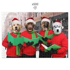 Christmas Cheer Choir: Custom Pet Puzzle - Paw & Glory - Dog Portraits - Pet Portraits