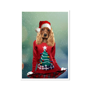 Christmas Jumper Chick: Custom Pet Poster - Paw & Glory - Dog Portraits - Pet Portraits