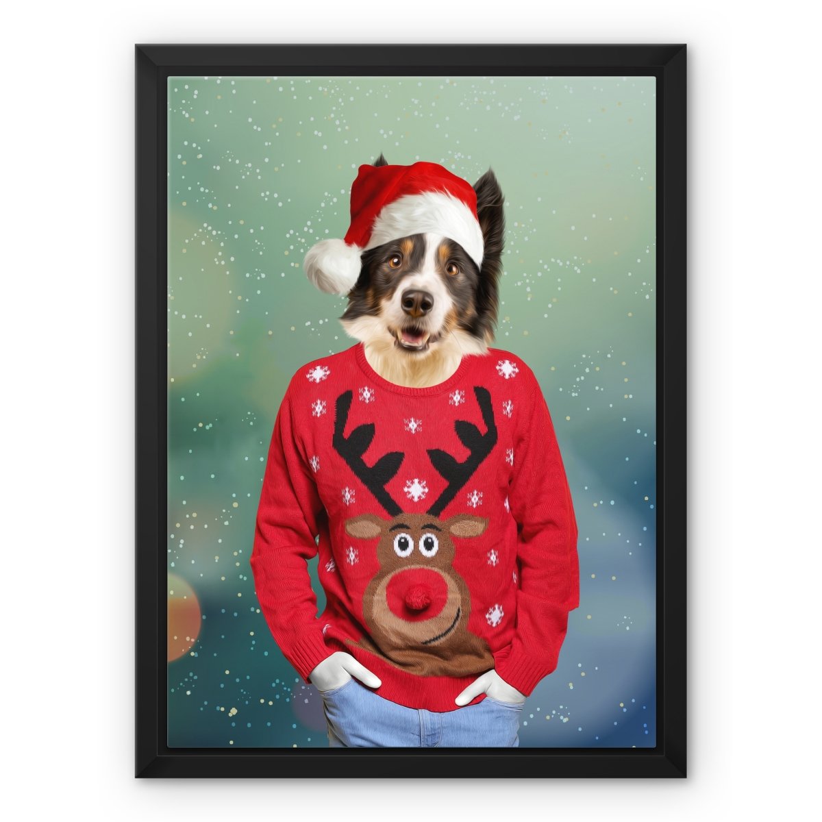 Christmas Jumper Dude: Custom Pet Canvas - Paw & Glory - Dog Portraits - Pet Portraits