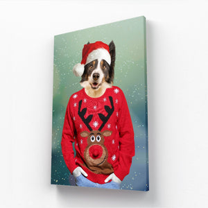 Christmas Jumper Dude: Custom Pet Canvas - Paw & Glory - Dog Portraits - Pet Portraits