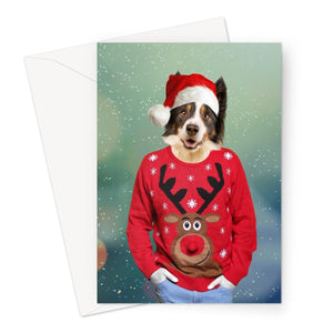 Christmas Jumper Dude: Custom Pet Greeting Card - Paw & Glory - Dog Portraits - Pet Portraits