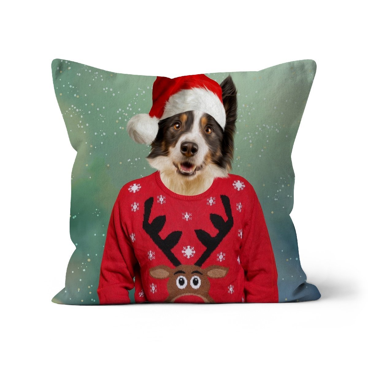 Christmas Jumper Dude: Custom Pet Pillow - Paw & Glory - Dog Portraits - Pet Portraits