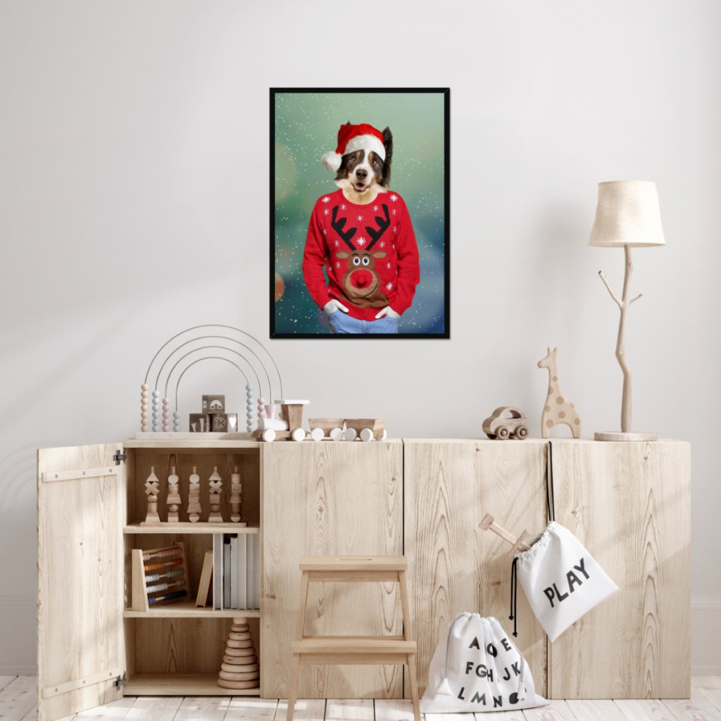 Christmas Jumper Dude: Custom Pet Portrait - Paw & Glory - Dog Portraits - Pet Portraits