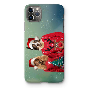 Christmas Jumper Duo: Custom Pet Phone Case - Paw & Glory - Dog Portraits - Pet Portraits