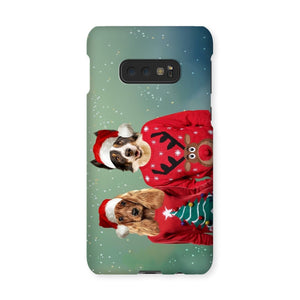 Christmas Jumper Duo: Custom Pet Phone Case - Paw & Glory - Dog Portraits - Pet Portraits