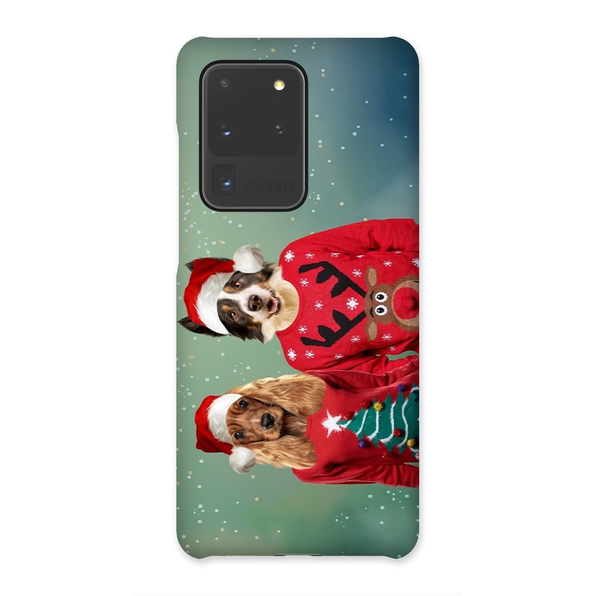 Christmas Jumper Duo: Custom Pet Phone Case - Paw & Glory - Dog Portraits - Pet Portraits