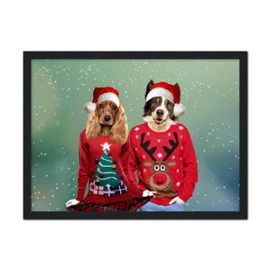 Christmas Jumper Duo: Custom Pet Portrait - Paw & Glory - Dog Portraits - Pet Portraits