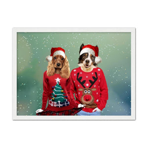 Christmas Jumper Duo: Custom Pet Portrait - Paw & Glory - Dog Portraits - Pet Portraits