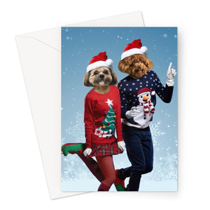 Christmas Lovers: Custom Pet Greeting Card - Paw & Glory - Dog Portraits - Pet Portraits