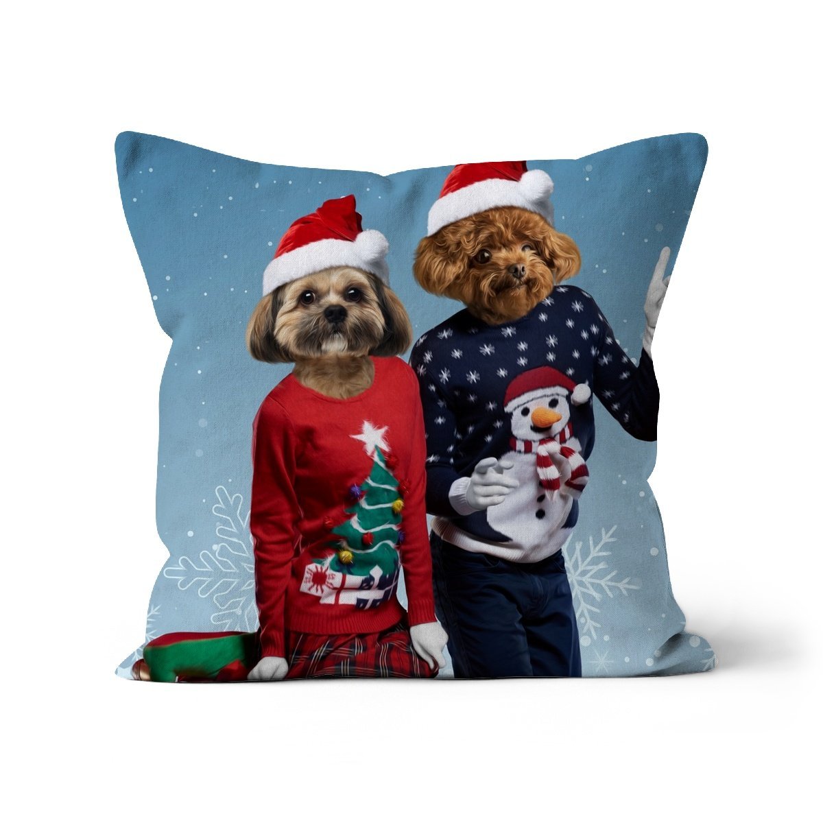 Christmas Lovers: Custom Pet Pillow - Paw & Glory - Dog Portraits - Pet Portraits