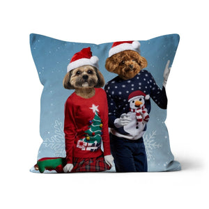 Christmas Lovers: Custom Pet Pillow - Paw & Glory - Dog Portraits - Pet Portraits