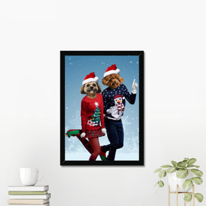 Christmas Lovers: Custom Pet Portrait - Paw & Glory - Dog Portraits - Pet Portraits