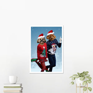 Christmas Lovers: Custom Pet Poster - Paw & Glory - Dog Portraits - Pet Portraits