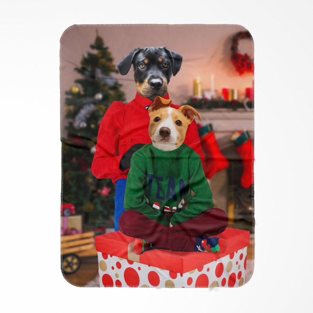 Christmas Mama & Child: Custom Pet Blanket - Paw & Glory - Dog Portraits - Pet Portraits