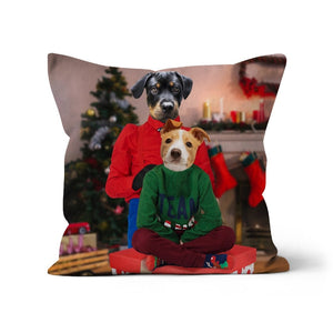 Christmas Mama & Child: Custom Pet Pillow - Paw & Glory - Dog Portraits - Pet Portraits