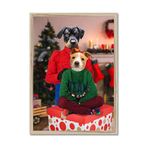 Christmas Mama & Child: Custom Pet Portrait - Paw & Glory - Dog Portraits - Pet Portraits