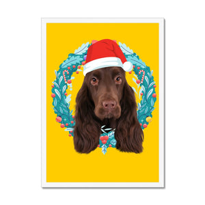 Christmas Wreath: Custom Minimalist Pet Portrait - Paw & Glory - Dog Portraits - Pet Portraits