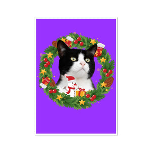 Christmas Wreath: Custom Minimalist Pet Portrait - Paw & Glory - Dog Portraits - Pet Portraits