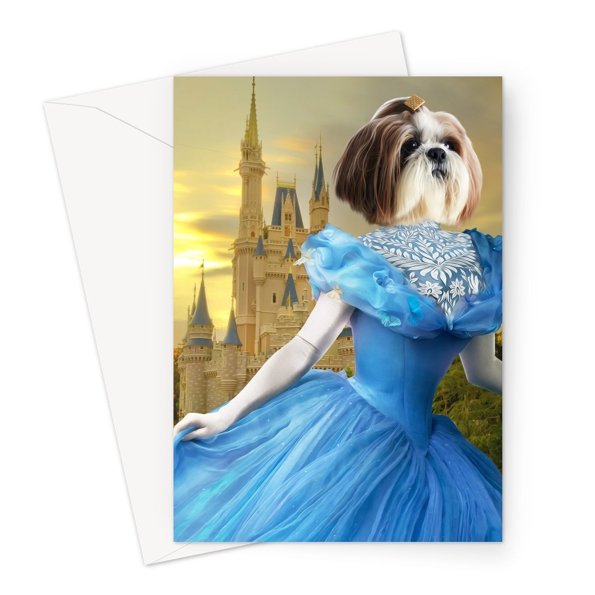 Cinderella: Custom Pet Greeting Card - Paw & Glory - Dog Portraits - Pet Portraits