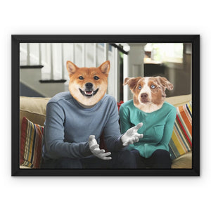 Claire & Phil (Modern Family Inspired): Custom Pet Canvas - Paw & Glory - Dog Portraits - Pet Portraits