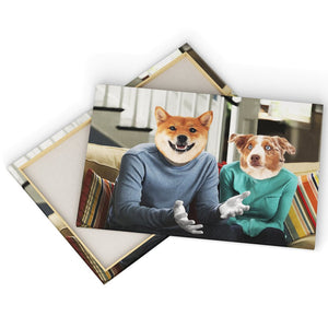 Claire & Phil (Modern Family Inspired): Custom Pet Canvas - Paw & Glory - Dog Portraits - Pet Portraits