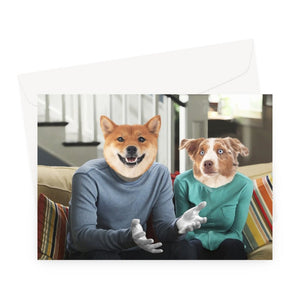 Claire & Phil (Modern Family Inspired): Custom Pet Greeting Card - Paw & Glory - Dog Portraits - Pet Portraits