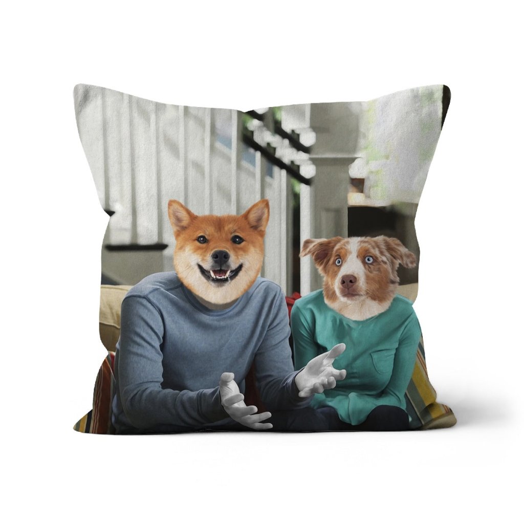 Claire & Phil (Modern Family Inspired): Custom Pet Pillow - Paw & Glory - Dog Portraits - Pet Portraits