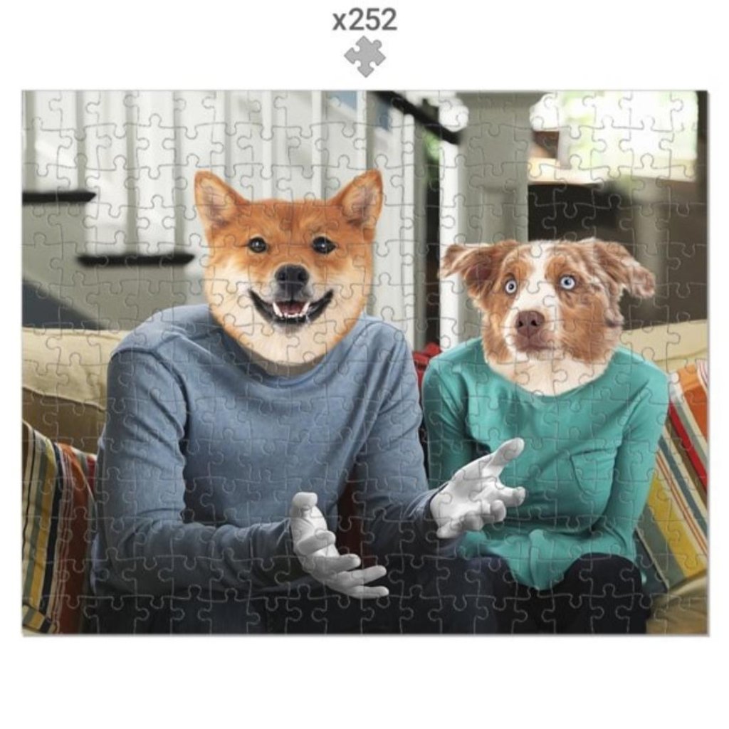 Claire & Phil (Modern Family Inspired): Custom Pet Puzzle - Paw & Glory - Dog Portraits - Pet Portraits