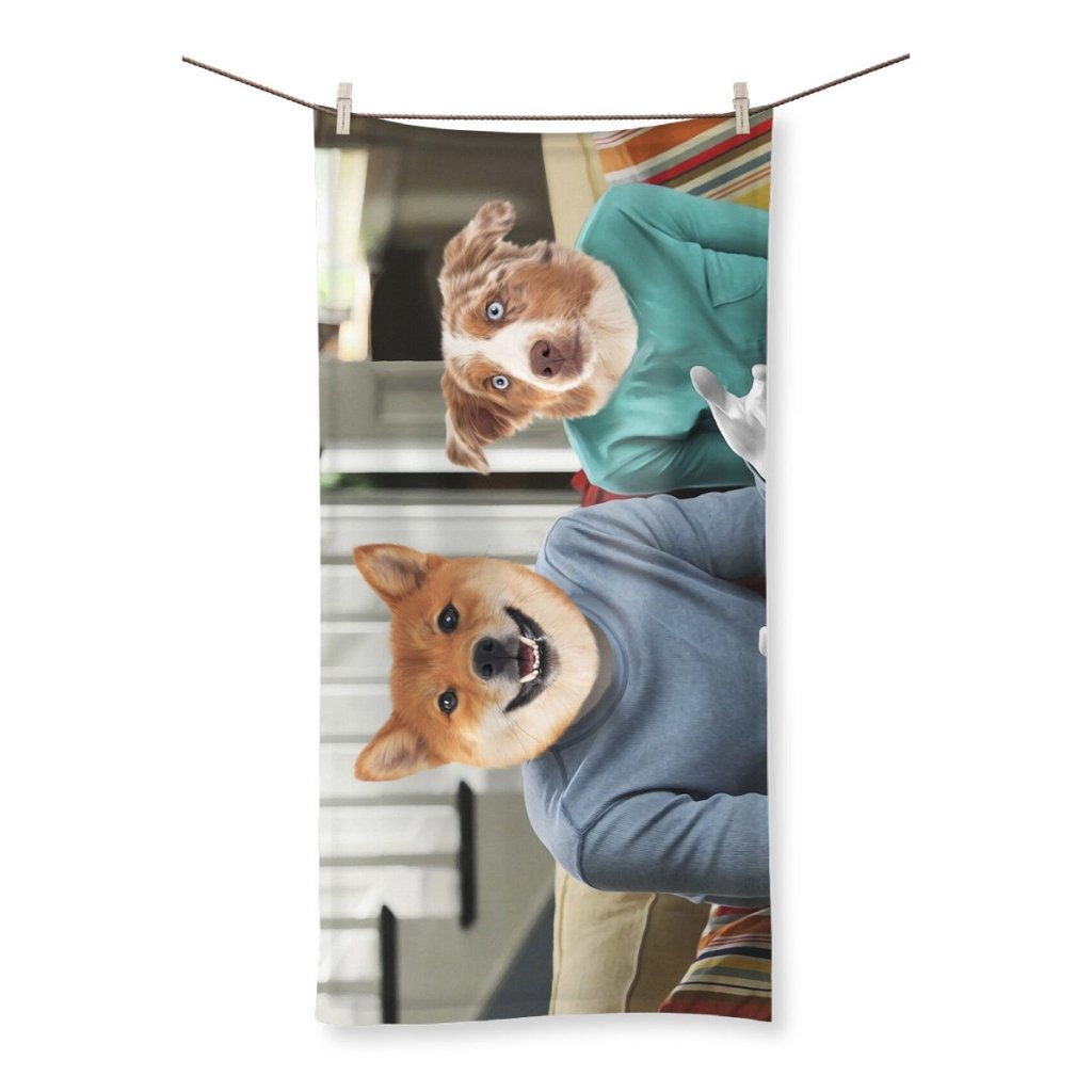 Claire & Phil (Modern Family Inspired): Custom Pet Towel - Paw & Glory - Dog Portraits - Pet Portraits