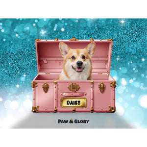 Cotton candy pink Luxury Trunk: Custom Digital Download Pet Portrait - Paw & Glory - Dog Portraits - Pet Portraits