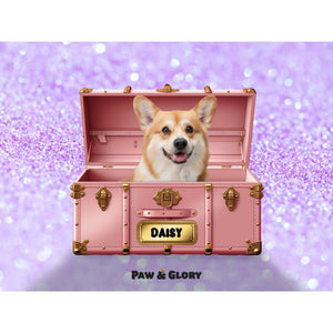 Cotton candy pink Luxury Trunk: Custom Digital Download Pet Portrait - Paw & Glory - Dog Portraits - Pet Portraits