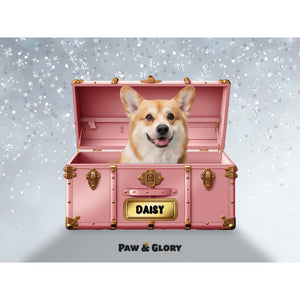 Cotton candy pink Luxury Trunk: Custom Digital Download Pet Portrait - Paw & Glory - Dog Portraits - Pet Portraits