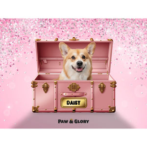 Cotton candy pink Luxury Trunk: Custom Digital Download Pet Portrait - Paw & Glory - Dog Portraits - Pet Portraits