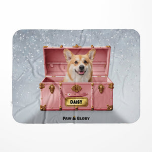 Cotton Candy Pink Luxury Trunk: Custom Pet Blanket - Paw & Glory - Dog Portraits - Pet Portraits