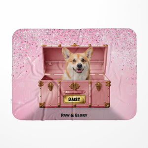 Cotton Candy Pink Luxury Trunk: Custom Pet Blanket - Paw & Glory - Dog Portraits - Pet Portraits