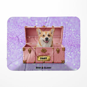 Cotton Candy Pink Luxury Trunk: Custom Pet Blanket - Paw & Glory - Dog Portraits - Pet Portraits