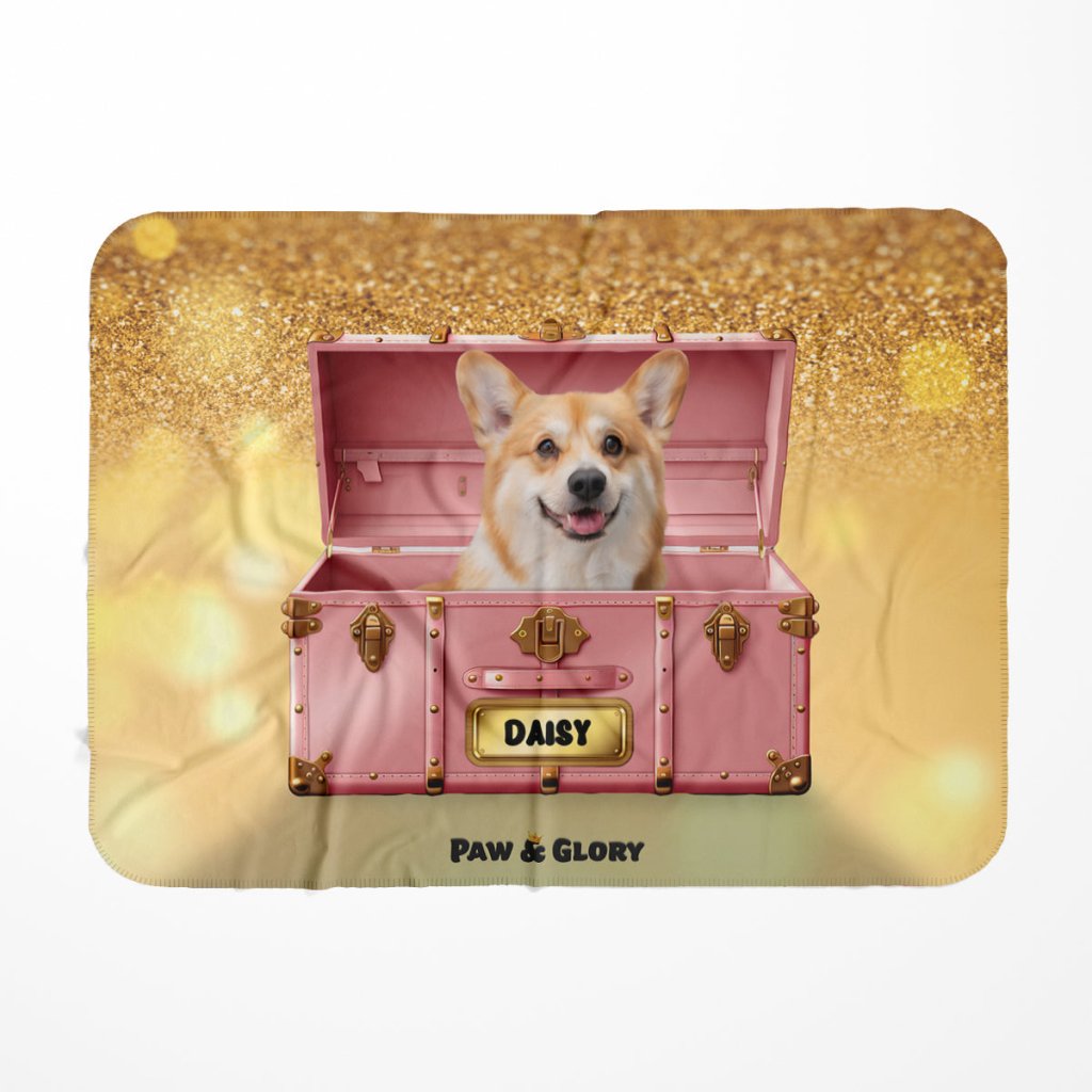 Cotton Candy Pink Luxury Trunk: Custom Pet Blanket - Paw & Glory - Dog Portraits - Pet Portraits