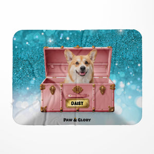 Cotton Candy Pink Luxury Trunk: Custom Pet Blanket - Paw & Glory - Dog Portraits - Pet Portraits