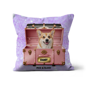 Cotton Candy Pink Luxury Trunk: Custom Pet Pillow - Paw & Glory - Dog Portraits - Pet Portraits