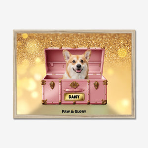 Cotton candy pink Luxury Trunk: Custom Pet Portrait - Paw & Glory - Dog Portraits - Pet Portraits