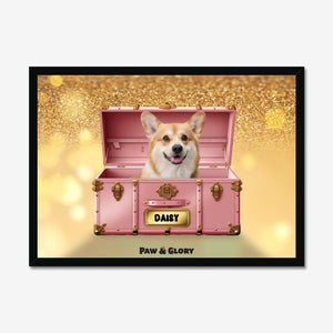 Cotton candy pink Luxury Trunk: Custom Pet Portrait - Paw & Glory - Dog Portraits - Pet Portraits