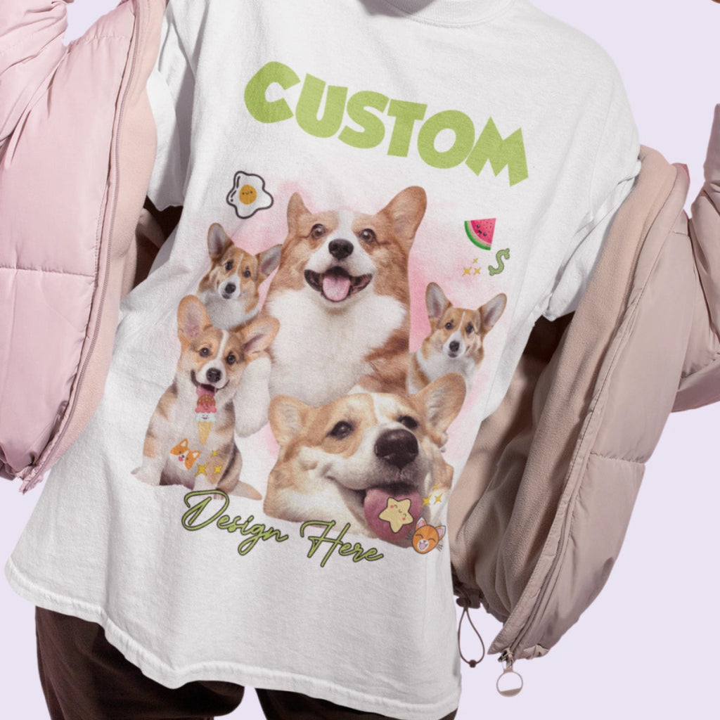 Custom Bootleg: Unisex Pet Portrait T-Shirt - Paw & Glory - Dog Portraits - Pet Portraits