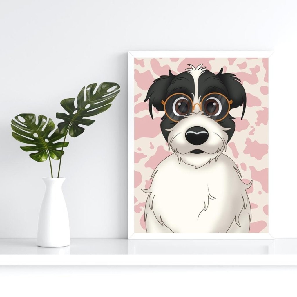 Custom Cartoon: Framed Pet Portrait