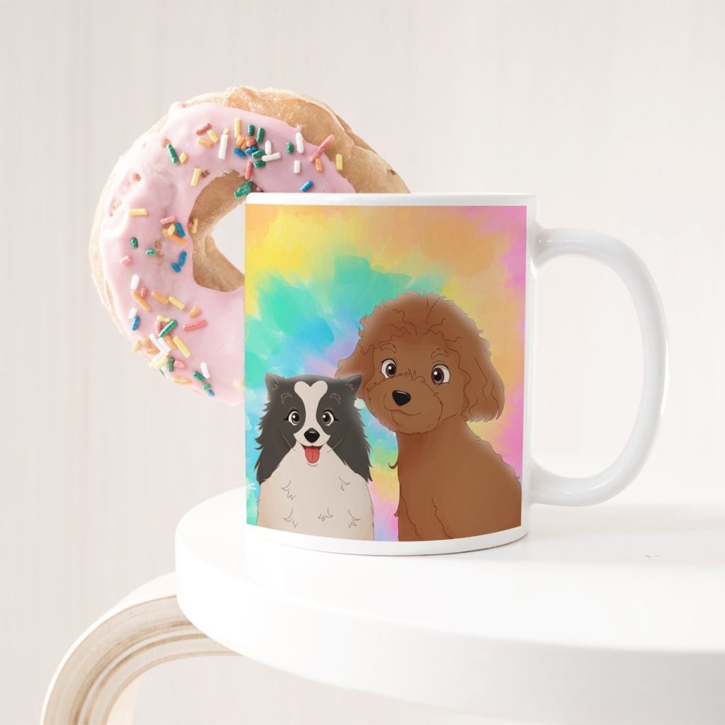 Custom Cartoon: Pet Portrait Coffee Mug - Paw & Glory - Dog Portraits - Pet Portraits