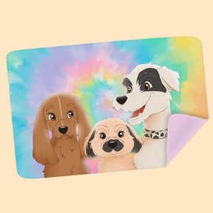 Custom Cartoon: Pet Portrait Fleece Blanket - Paw & Glory - Dog Portraits - Pet Portraits