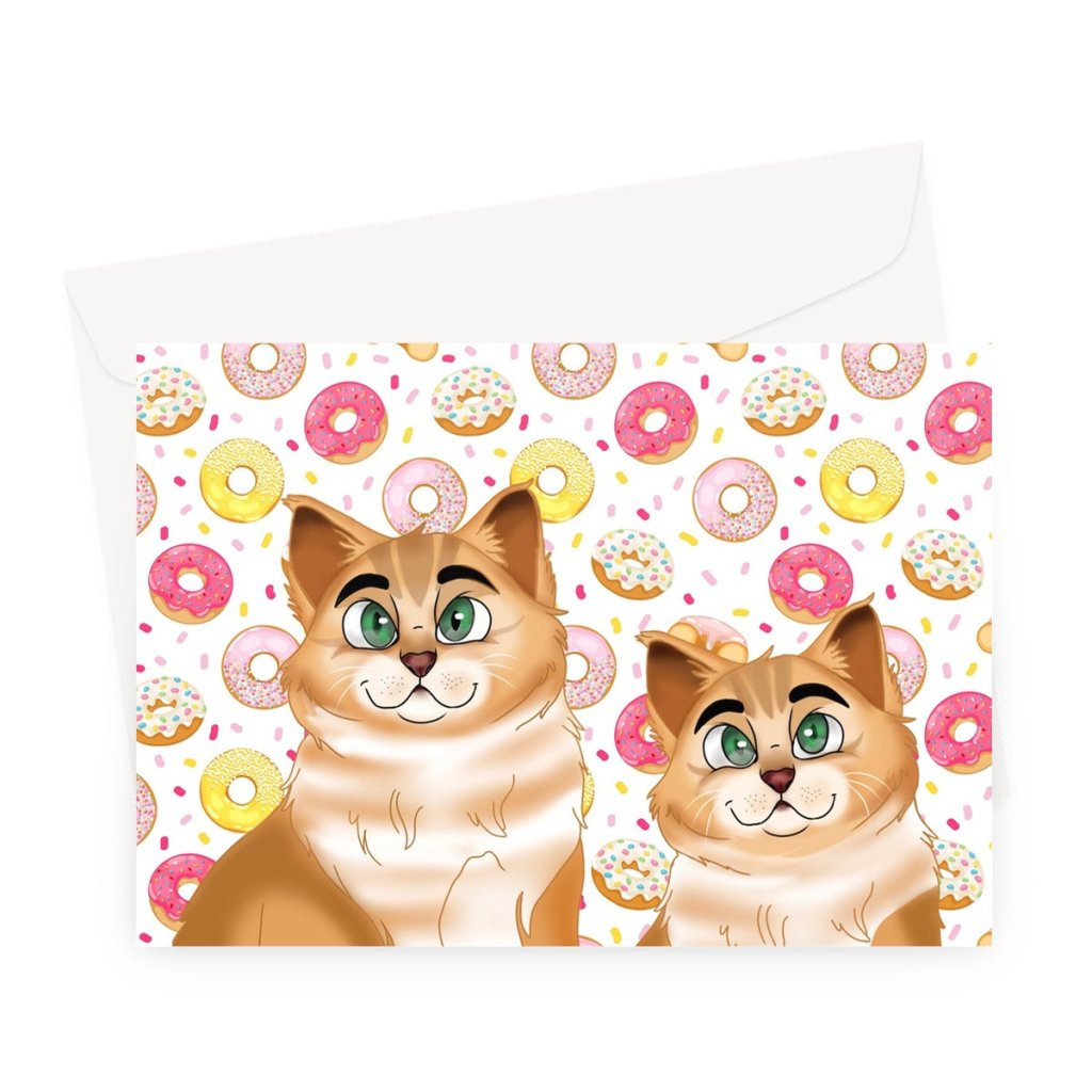 Custom Cartoon: Pet Portrait Greeting Card - Paw & Glory - Dog Portraits - Pet Portraits