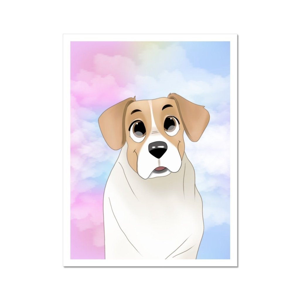 Custom Cartoon: Pet Portrait Poster - Paw & Glory - Dog Portraits - Pet Portraits