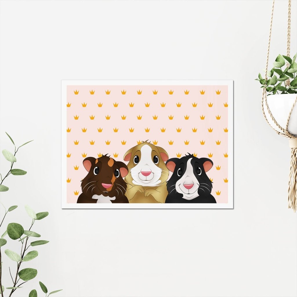 Custom Cartoon: Pet Portrait Poster - Paw & Glory - Dog Portraits - Pet Portraits