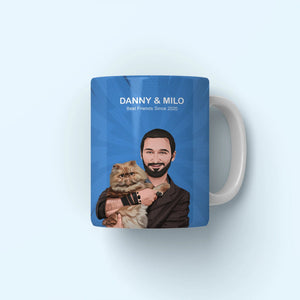 Custom Dad and Pet Together: Modern Pet Owner Coffee Mug - Paw & Glory - Dog Portraits - Pet Portraits